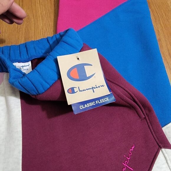 Champion Reverse Weave Classic Fleece Patchwork Men's Joggers Pants Size Small S - Picture 7 of 9